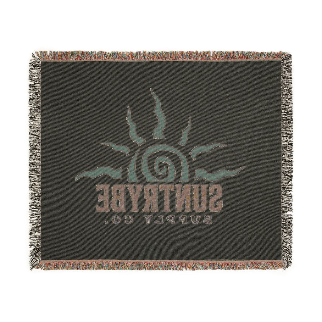 SunTrybe Woven Blanket – Vintage Swirly Suntrybe Supply Co. Logo Throw