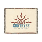 SunTrybe Woven Blanket – Vintage Swirly Suntrybe Supply Co. Logo Throw