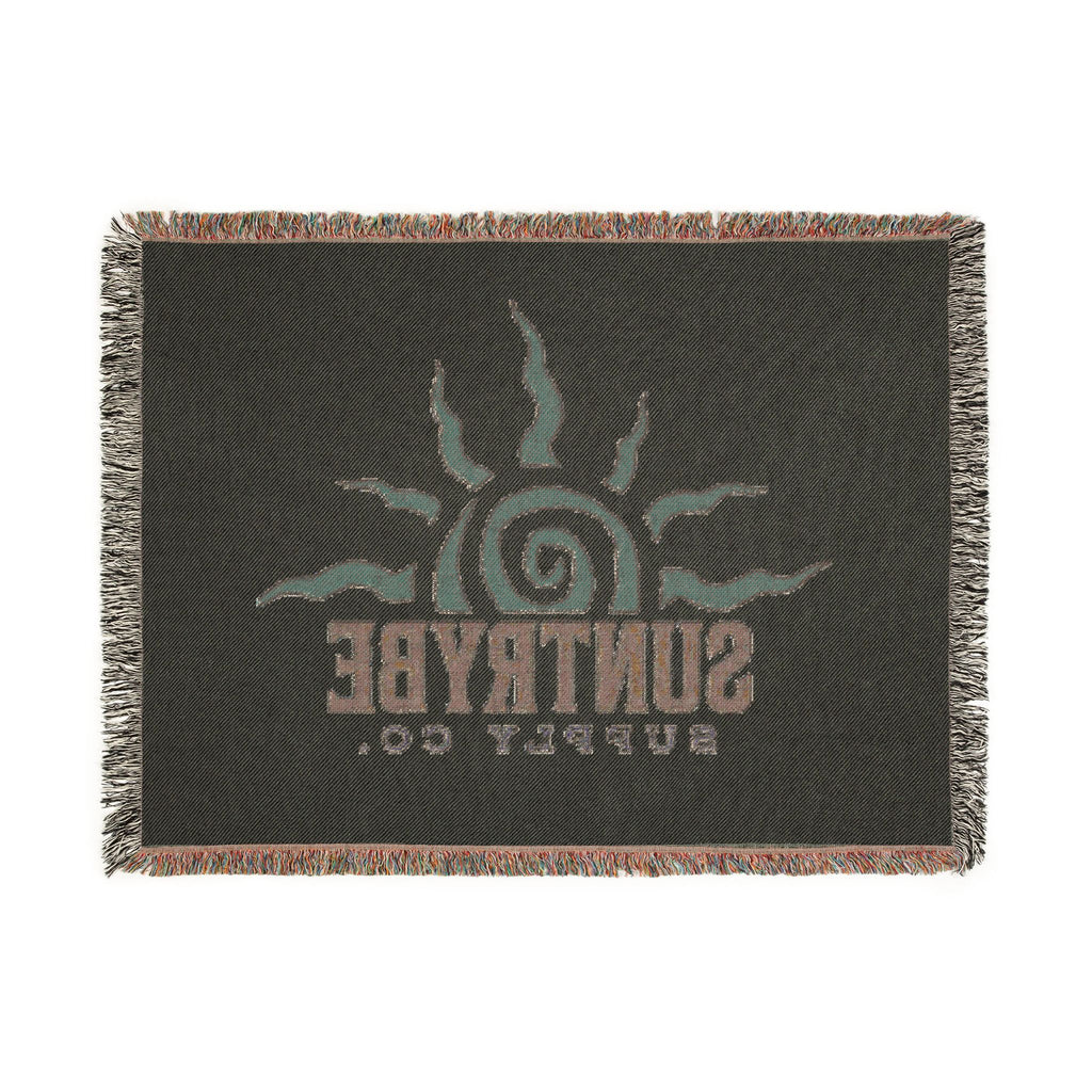 SunTrybe Woven Blanket – Vintage Swirly Suntrybe Supply Co. Logo Throw
