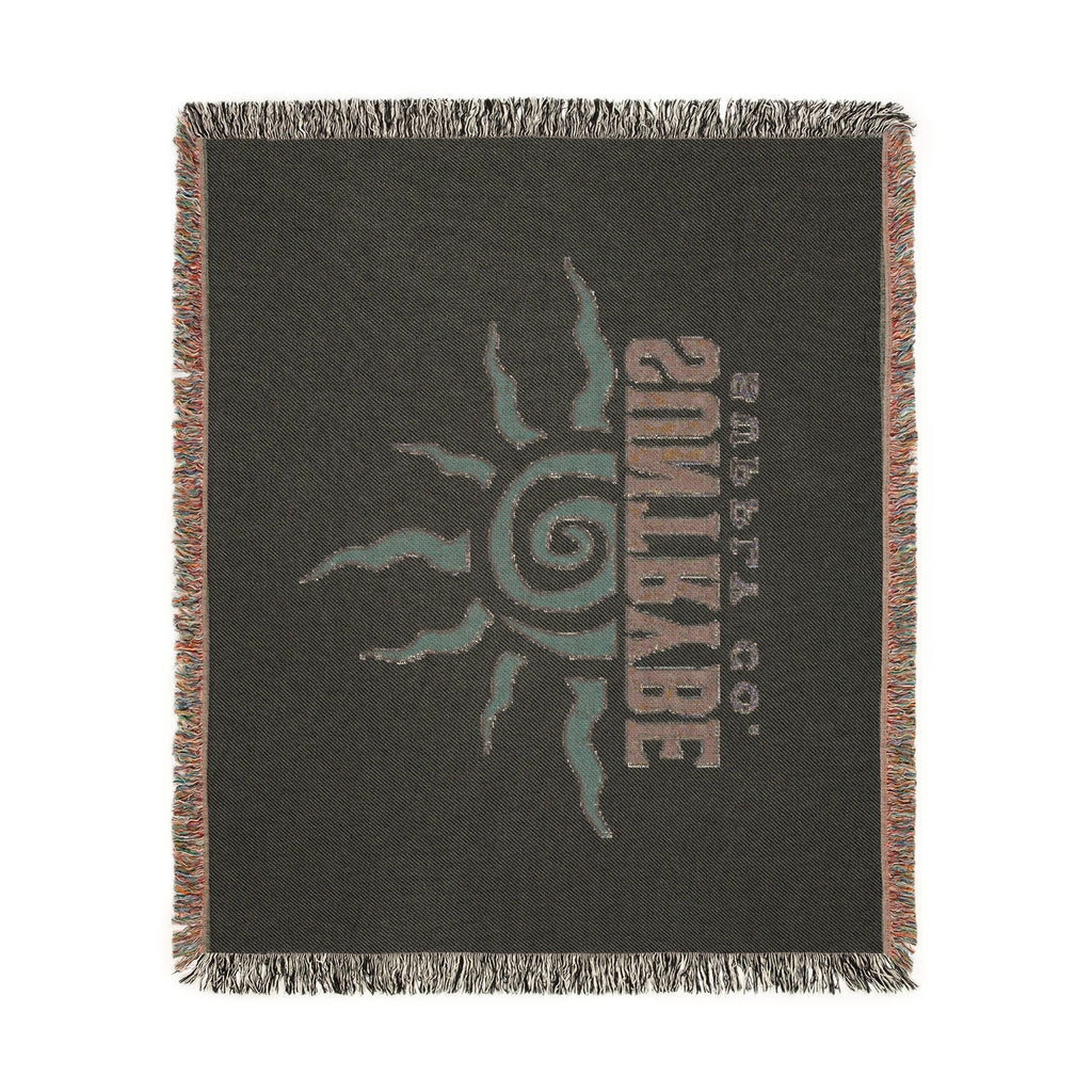 SunTrybe Woven Blanket – Vintage Swirly Suntrybe Supply Co. Logo Throw