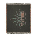 SunTrybe Woven Blanket – Vintage Swirly Suntrybe Supply Co. Logo Throw