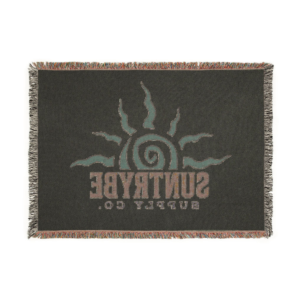 SunTrybe Woven Blanket – Vintage Swirly Suntrybe Supply Co. Logo Throw