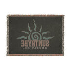 SunTrybe Woven Blanket – Vintage Swirly Suntrybe Supply Co. Logo Throw