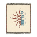SunTrybe Woven Blanket – Vintage Swirly Suntrybe Supply Co. Logo Throw